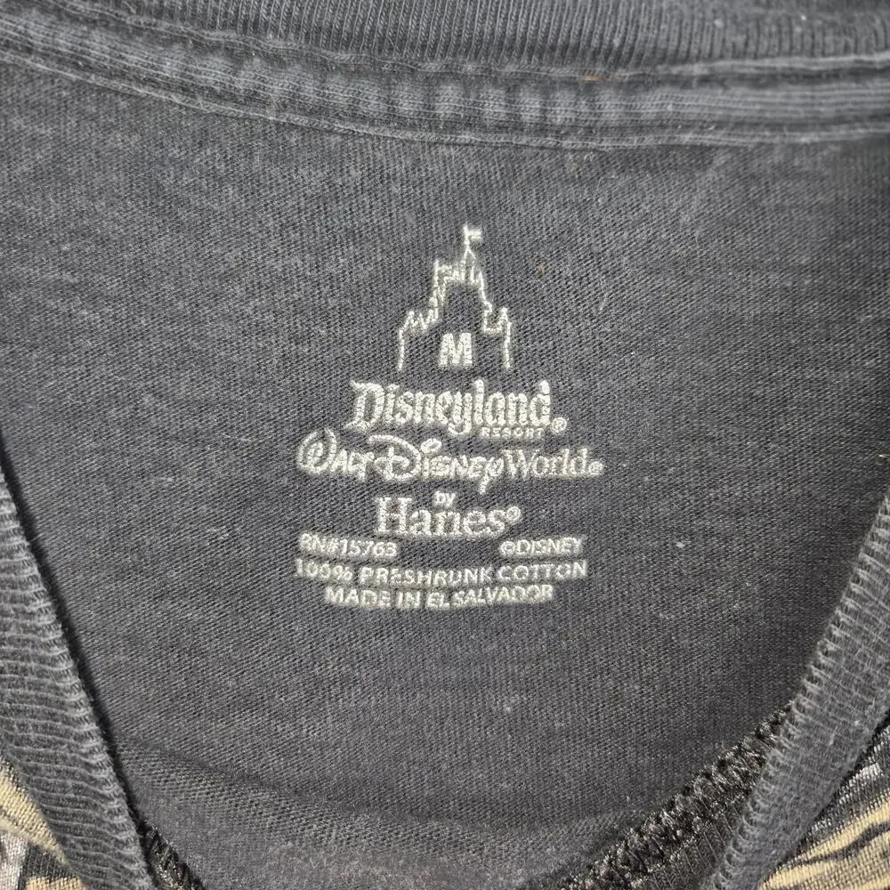 Disney Parks Pirates Of The Caribbean Black T-Shirt All Over Print Sz M - Picture 4 of 7